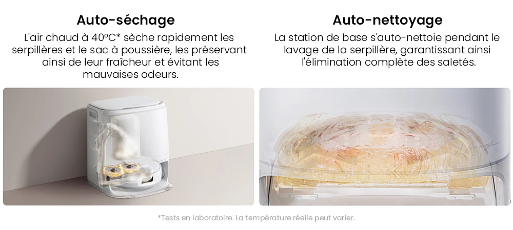 Aspirateur robot laveur NARWAL Freo Z10, anti-emmêlement, aspiration 15 000 Pa, s'adapte aux zones difficiles d'accès, autovidage, lavage et séchage à la serpillière, évite les obstacles, pour poils d'animaux et sols durs, blanc
