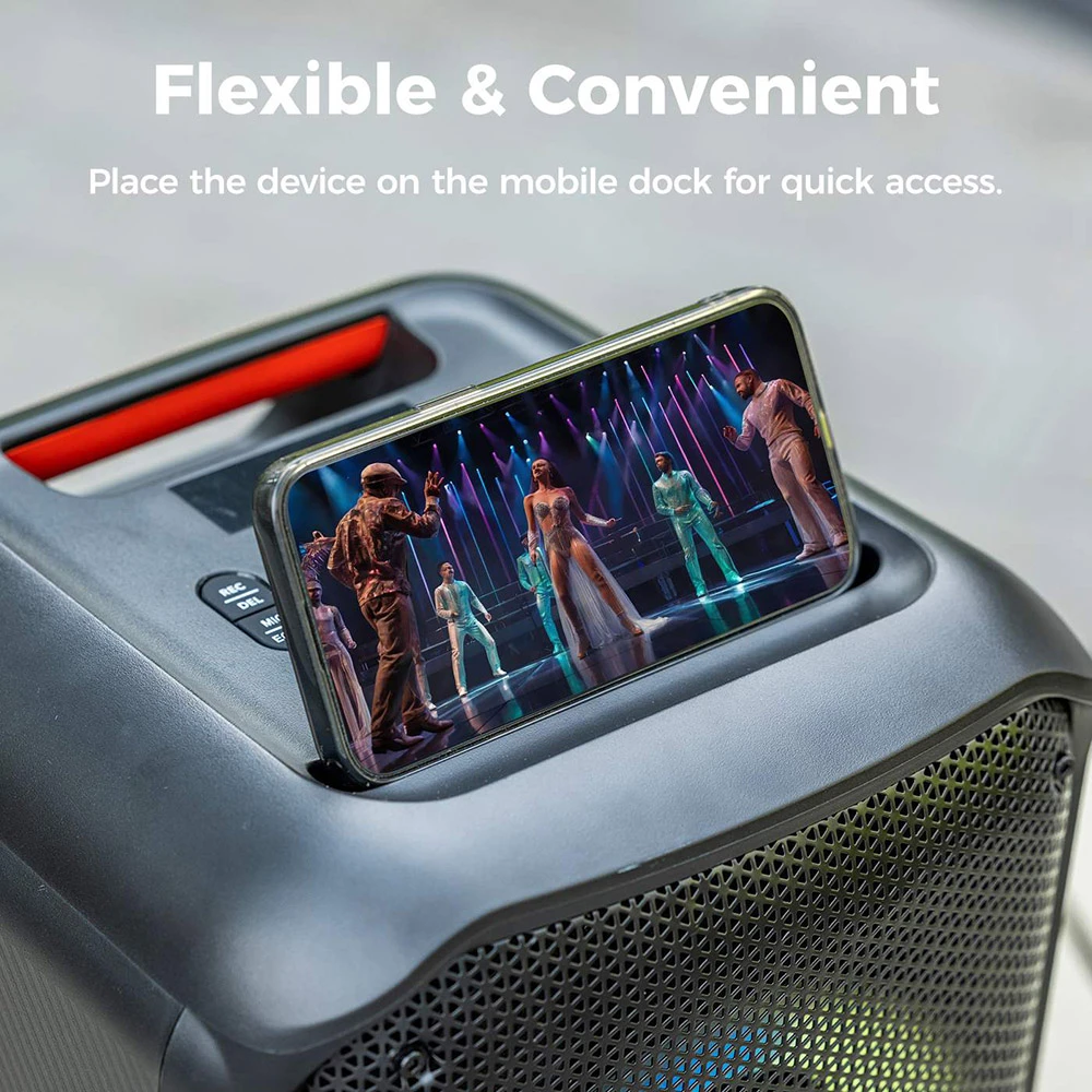 Sounarc L1 Party-Lautsprecher – Kompakte Leistung, endlose Partys 3 Abbildung zur Veranschaulichung des ausgewogenen und kraftvollen Klangs des Sounarc L1.