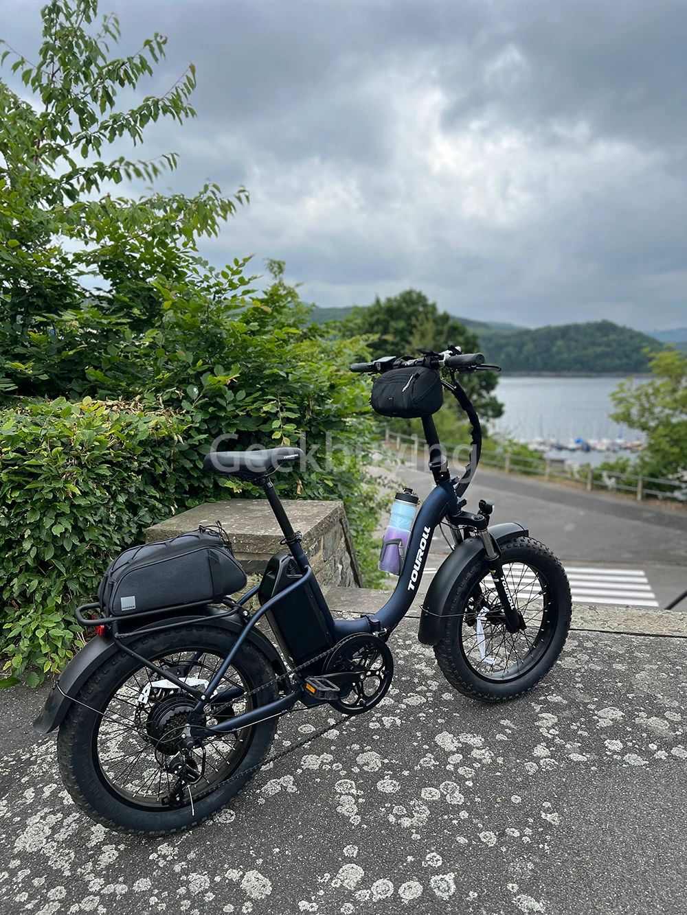 Touroll S2 Vélo électrique, puissance maximale de 650 W, batterie 48 V 15 Ah, pneu 20 x 4,0 pouces, vitesse maximale de 25 km/h, autonomie maximale de 150 km, frein à disque mécanique et frein électrique, amortisseur mécanique, Shimano 7 vitesses