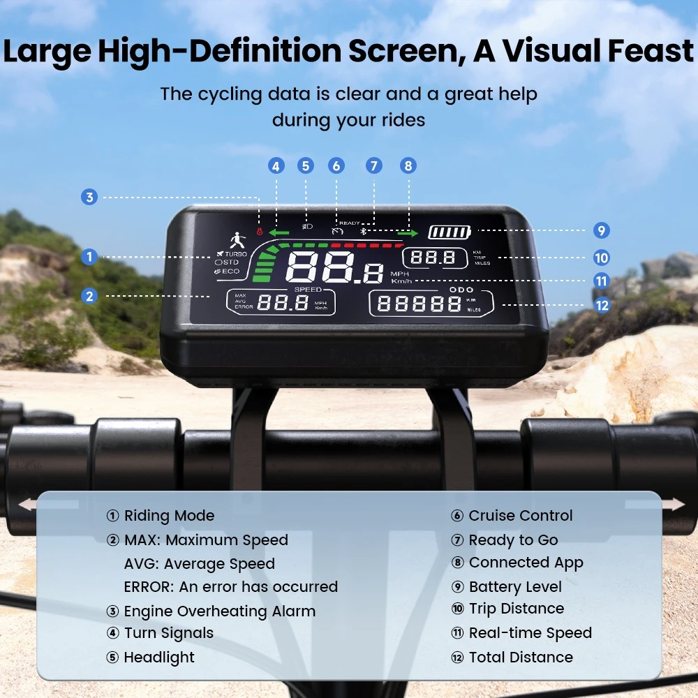 iScooter W9 Trottinette électrique, moteur 1000 W, batterie 48 V 13 Ah, pneus 10 pouces, vitesse maximale 45 km/h, autonomie 45 km, freins à disque avant et arrière, double absorption des chocs, écran LCD