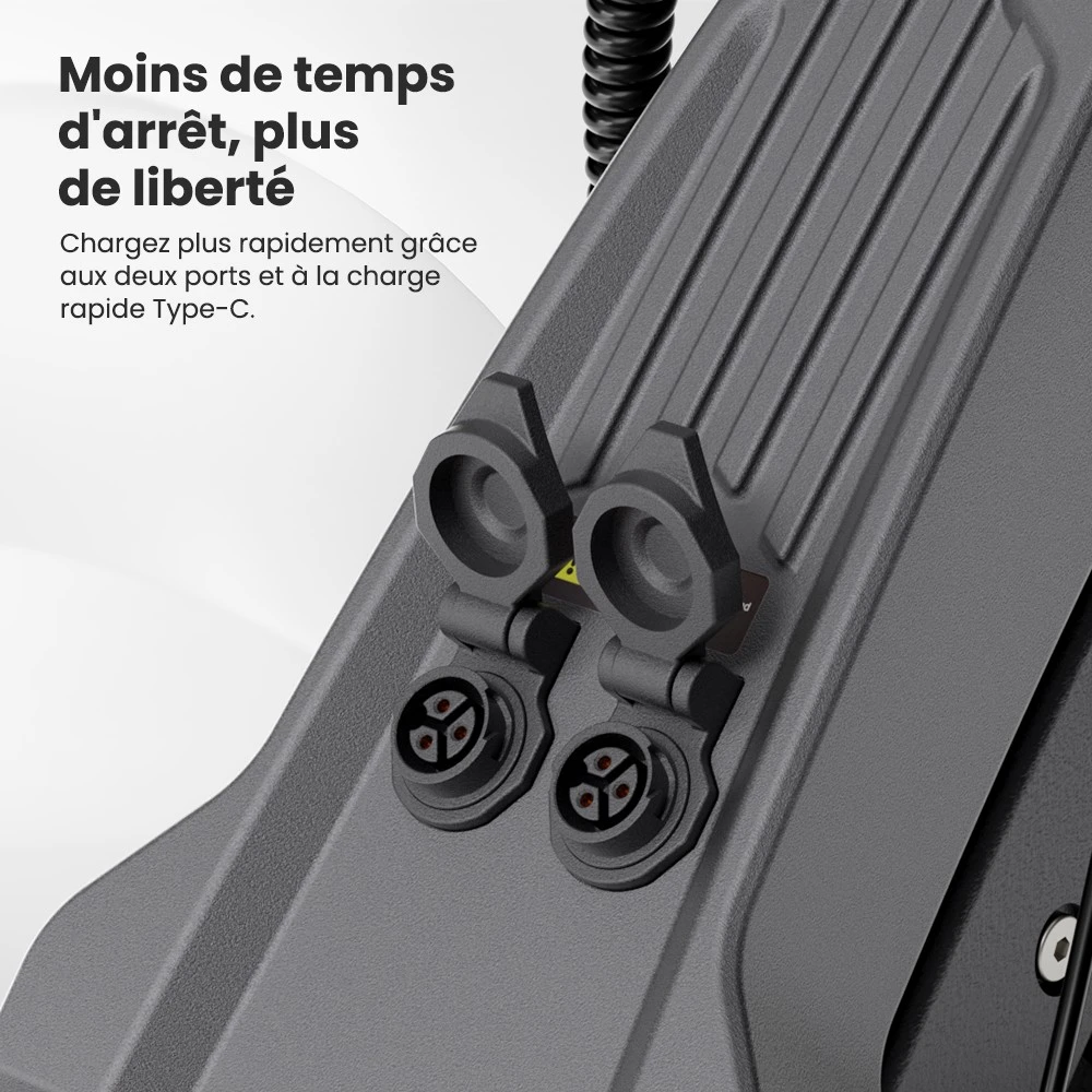 Ausom DT2 Pro Trottinette électrique, moteur 2 x 1 100 W, 52 V 23,4 Ah, pneus 10 x 3 pouces, vitesse maximale de 68 km/h, autonomie maximale de 115 km, freins à disque hydrauliques avant et arrière, suspension à bras oscillant