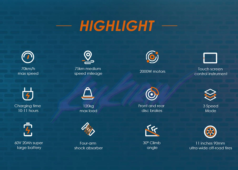 Trotinetă electrică KuKirin G4, 2 motoare de 1000 W, baterie de 60 V și 20 Ah, anvelope de 11 inch, viteză maximă de 70 km/h, autonomie de 75 km, frâne cu disc față și spate, amortizor cu patru brațe