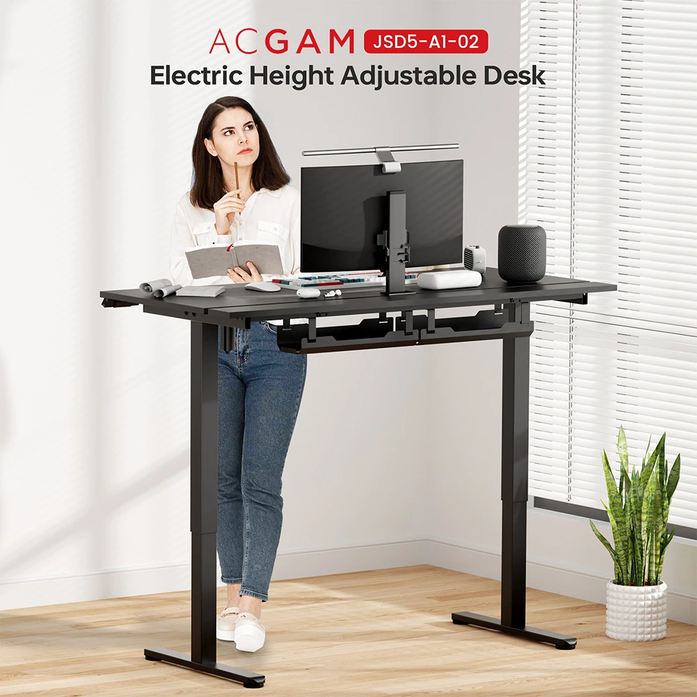 ACGAM JSD5-A1-02 Height Adjustable Electric Desk with RGB LED Light Strip