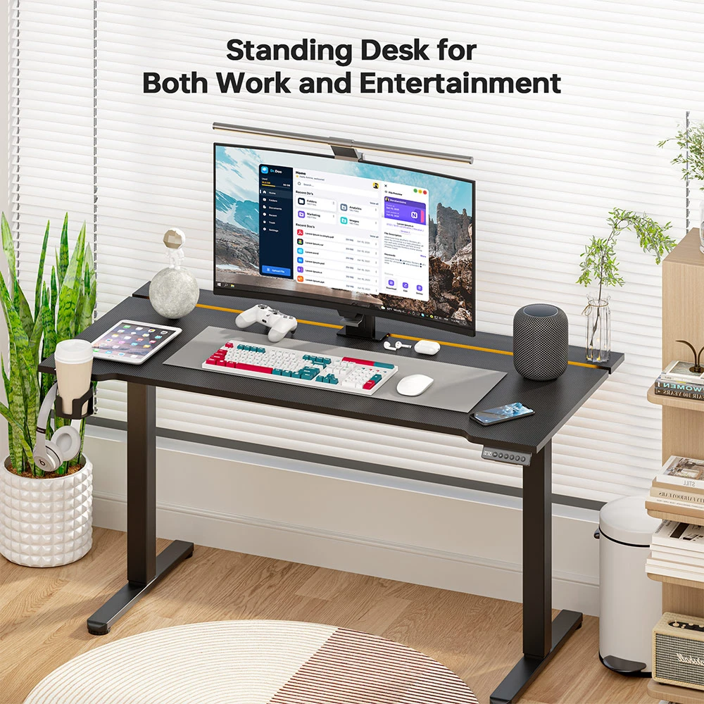ACGAM JSD5-A1-02 Height Adjustable Electric Desk with RGB LED Light Strip