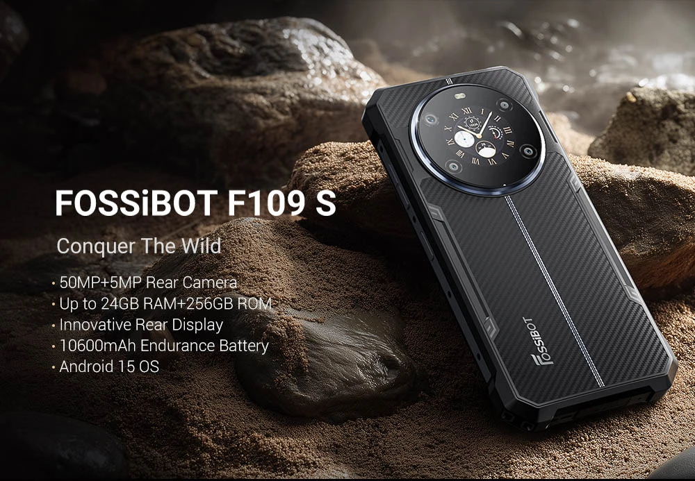 FOSSiBOT F109S Ανθεκτικό smartphone, Android 15, 6+256GB, μπαταρία 10600mAh, κάμερα 50MP, NFC