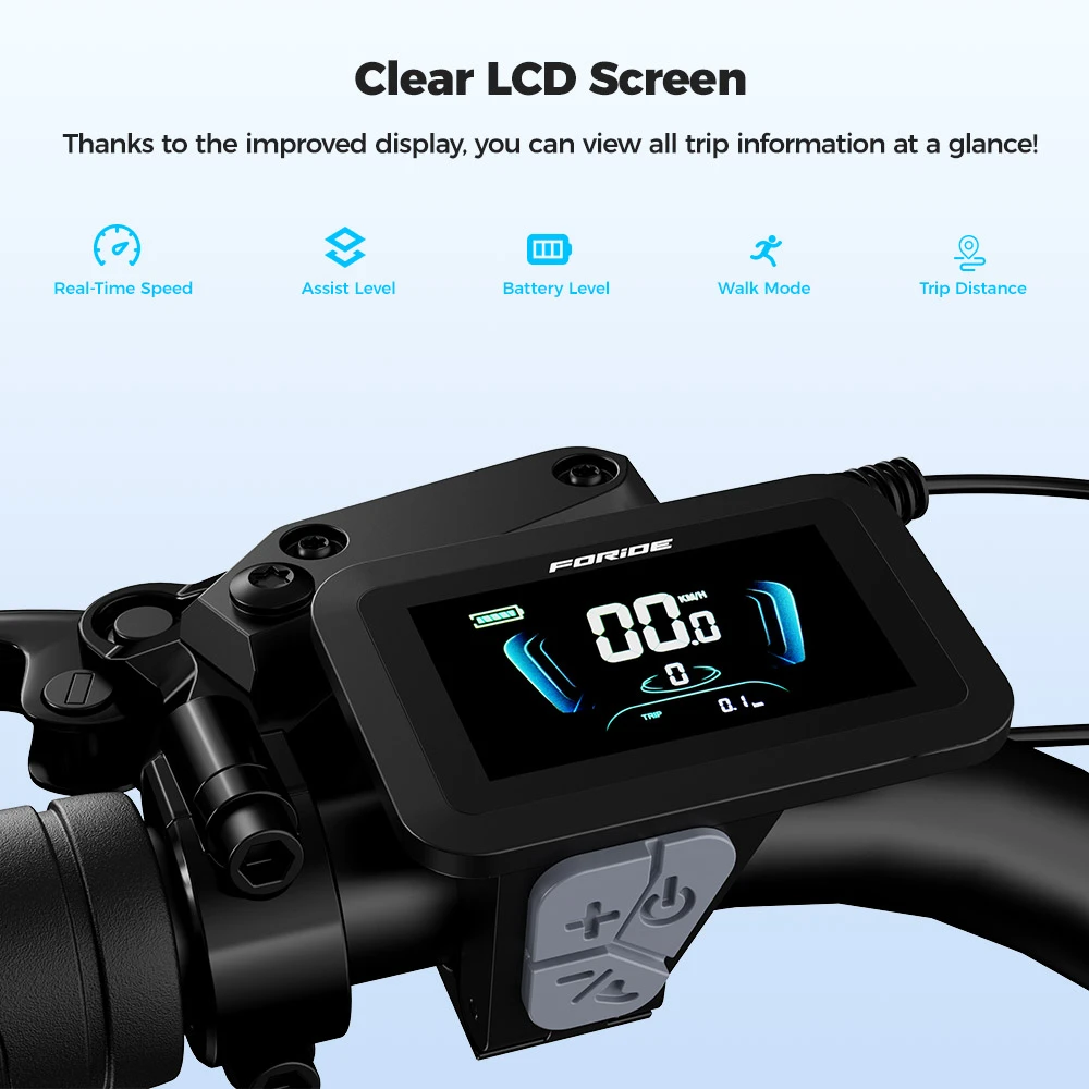 Foride Urbano 2 Electric Bike, 250W Mid-drive Motor, 36V 13Ah Battery, 26 inch Tires, 25km/h Max Speed, 100km Range, Hydraulic Disc Brake, Suspension with Lockout, Shimano 7-speed
