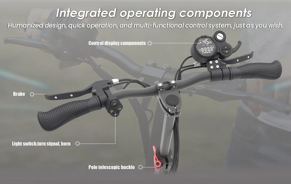 Trottinette électrique KuKirin M4 Max, moteur 800 W, batterie 48 V 18,2 Ah, pneus 10 pouces, vitesse maximale 45 km/h, autonomie 64 km, freins à disque avant et arrière, suspension à ressorts.