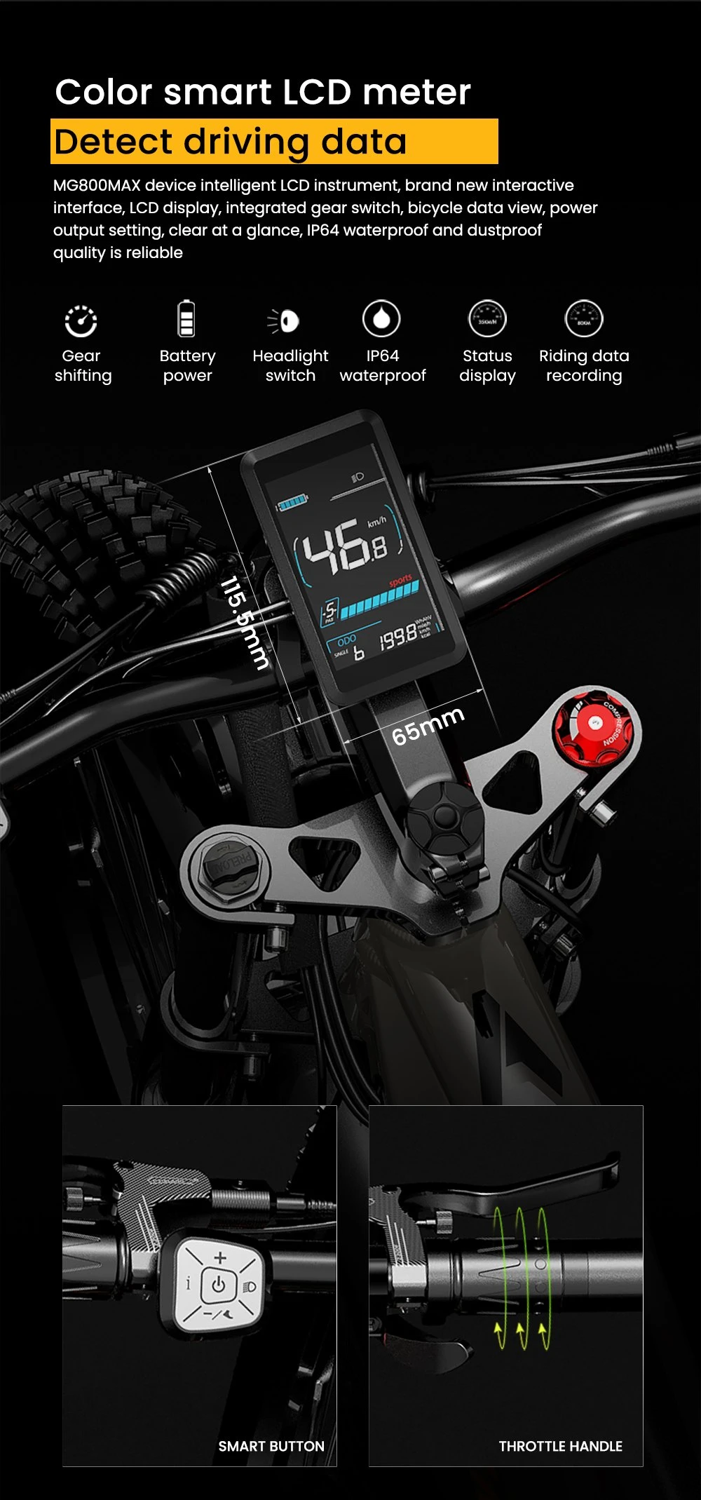 LANKELEISI MG800MAX Elektrofahrrad, 1000 W * 2 Motor, 48 V 20 Ah Batterie, 26 * 4,0 Zoll Reifen, 48 km/h Höchstgeschwindigkeit, 130 km Reichweite, Hydraulische Scheibenbremsen, Vorderradfederung mit Ölfederung und pneumatischer Hinterradstoßdämpfer, Shimano 7-Gang - Grau