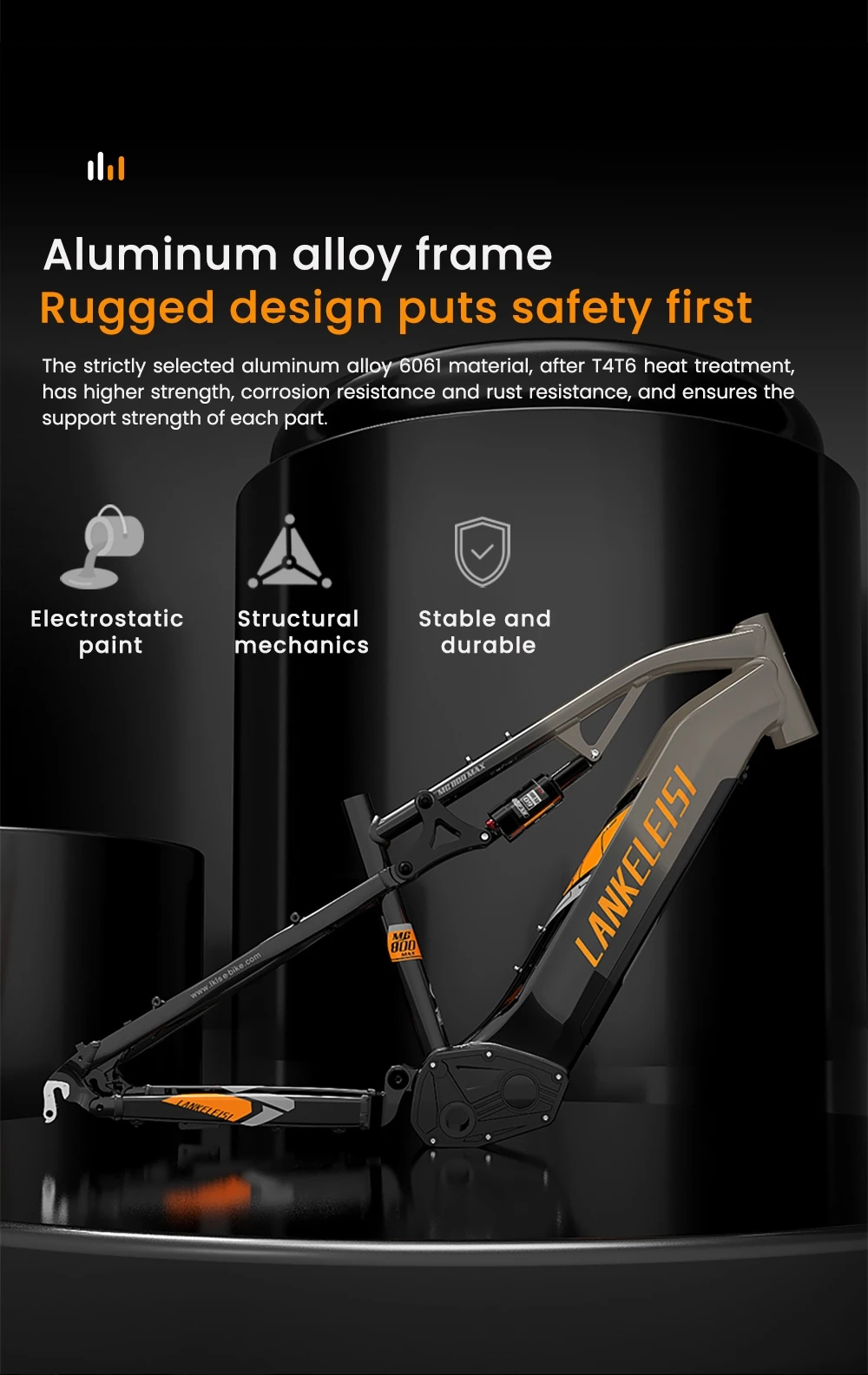 LANKELEISI MG800MAX Elektrofahrrad, 1000 W * 2 Motor, 48 V 20 Ah Batterie, 26 * 4,0 Zoll Reifen, 48 km/h Höchstgeschwindigkeit, 130 km Reichweite, Hydraulische Scheibenbremsen, Vorderradfederung mit Ölfederung und pneumatischer Hinterradstoßdämpfer, Shimano 7-Gang - Grau