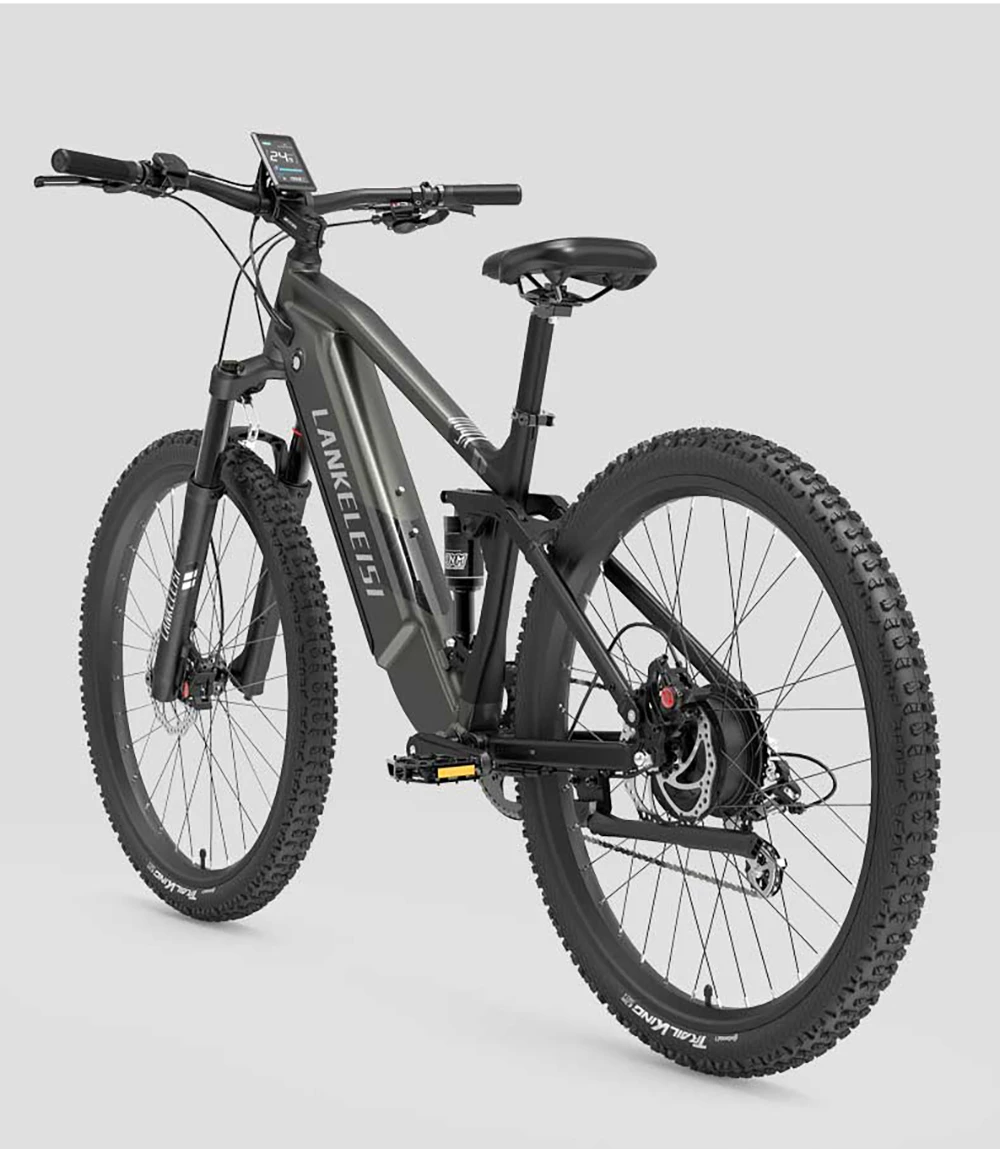 Bicicletta elettrica LANKELEISI RX600PRO, motore da 250 W, batteria da 48 V 20 Ah, pneumatici da 29 pollici, velocità massima 25 km/h, autonomia 150 km, freno a disco idraulico, ammortizzatore a molla idraulica, cambio Shimano a 8 velocità - Nero/Giallo