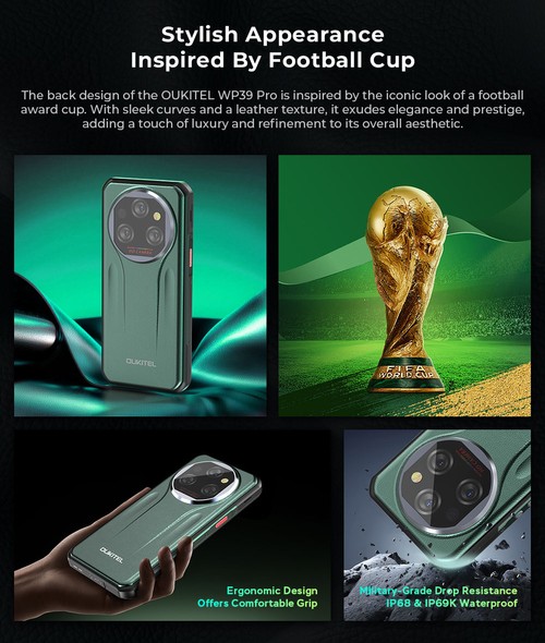 OUKITEL WP39 Pro 5G Rugged Phone 12+512GB Gray