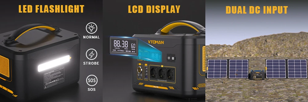 VTOMAN Jump 2200 Portable Power Station, 1548Wh LiFePO4 Battery, 2200W AC Output, Expandable to 3096Wh