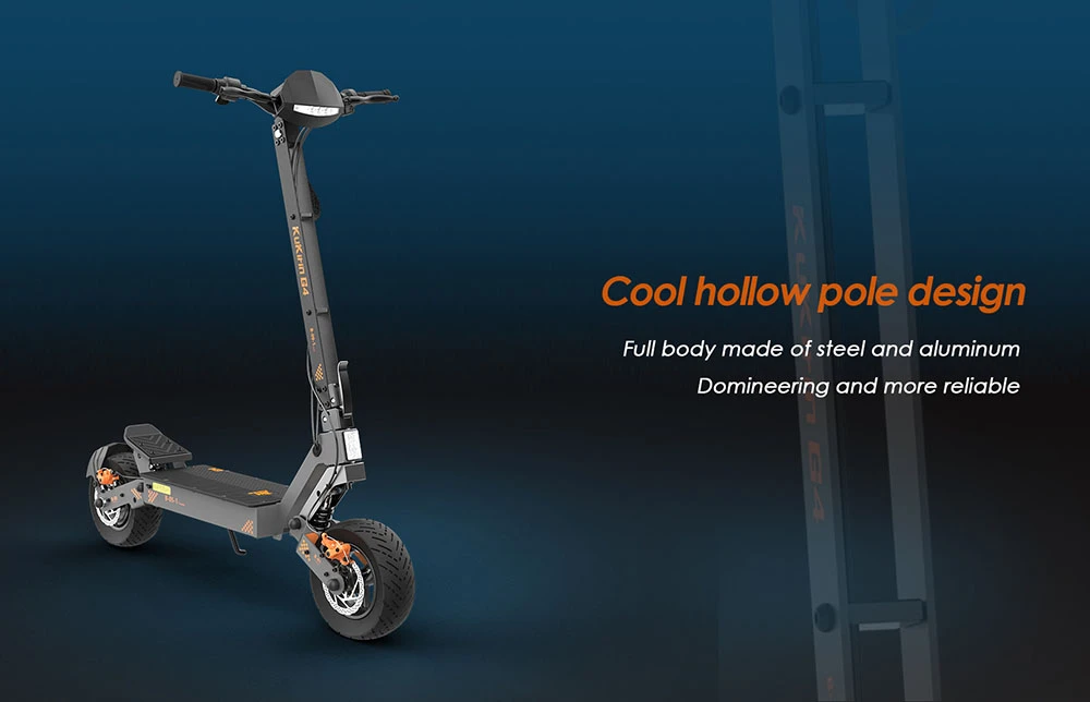 Trotinetă electrică KuKirin G4, 2 motoare de 1000 W, baterie de 60 V și 20 Ah, anvelope de 11 inch, viteză maximă de 70 km/h, autonomie de 75 km, frâne cu disc față și spate, amortizor cu patru brațe