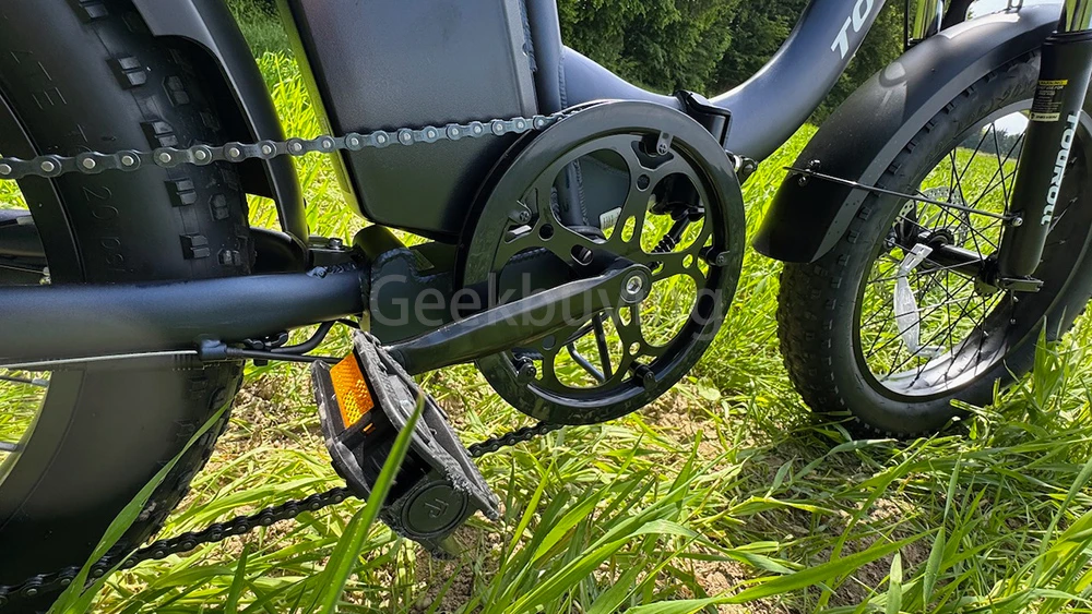Touroll S2 Vélo électrique, puissance maximale de 650 W, batterie 48 V 15 Ah, pneu 20 x 4,0 pouces, vitesse maximale de 25 km/h, autonomie maximale de 150 km, frein à disque mécanique et frein électrique, amortisseur mécanique, Shimano 7 vitesses