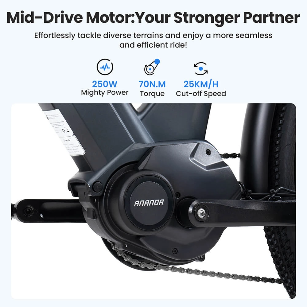 Nærbillede af Touroll Urbano 3 midtmotor