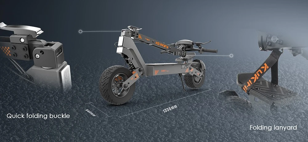 Trotinetă electrică KuKirin G4, 2 motoare de 1000 W, baterie de 60 V și 20 Ah, anvelope de 11 inch, viteză maximă de 70 km/h, autonomie de 75 km, frâne cu disc față și spate, amortizor cu patru brațe