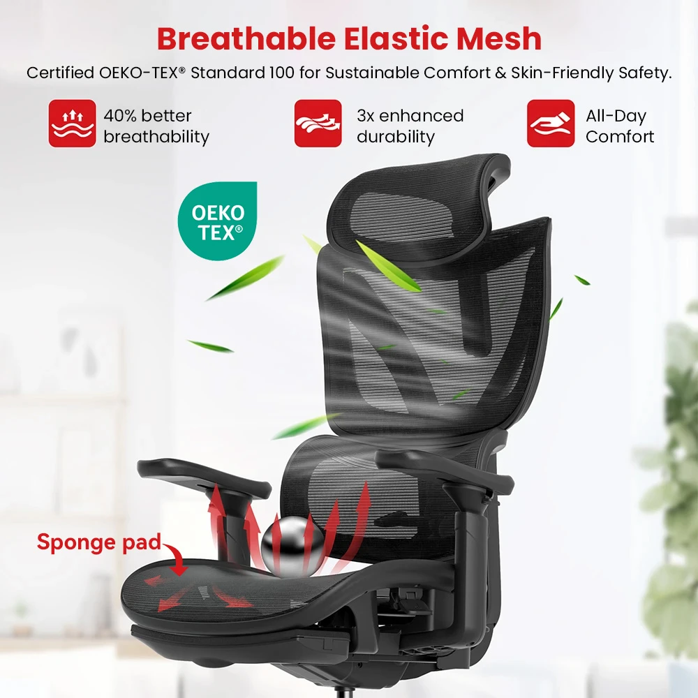 ACGAM CG-5245M Chaise de bureau ergonomique pour jeux vidéo (2025) avec repose-pieds, accoudoirs réglables en 3D, support lombaire et appui-tête réglables, profondeur d'assise réglable, capacité de charge jusqu'à 300 lb