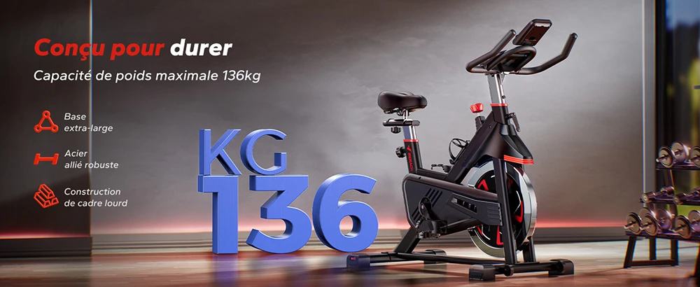 MERACH S38 Vélo d'exercice magnétique, avec application auto-développée, capacité de charge 160kg & volant d'inertie 18kg, vélo stationnaire pour salle de sport à domicile, Noir