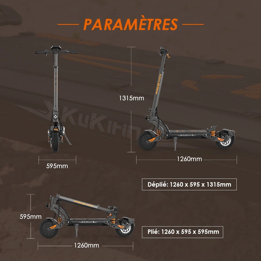 (2025 version) KuKirin G2 Master Trottinette électrique, pneus pneumatiques tout-terrain 10