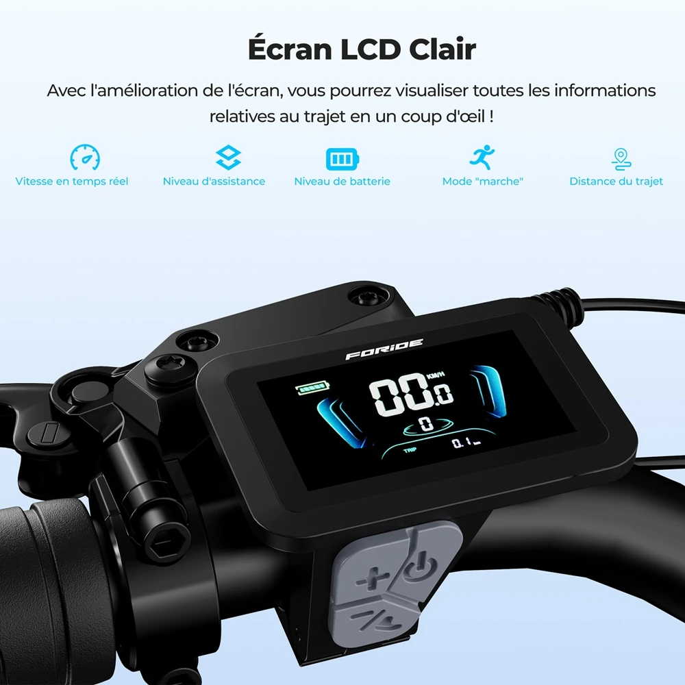 Foride Urbano 2 Vélo électrique, moteur central 250 W, batterie 36 V 13 Ah, pneus 26 pouces, vitesse maximale 25 km/h, autonomie 100 km, frein à disque hydraulique, suspension avec blocage, transmission Shimano 7 vitesses