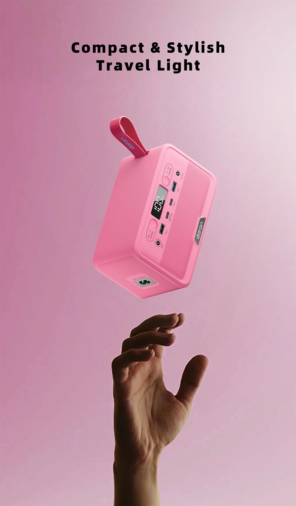 DaranEner YOUYO R100 100W Portable Power Station, 4x USB, 1x DC and 2x AC Ports, 89.6Wh LiFePO4, LED & Compact