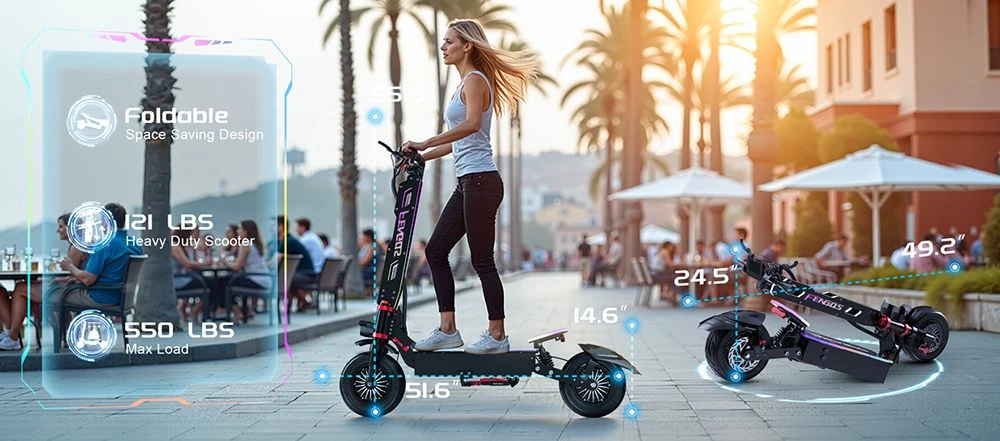 Trottinette électrique FENGQS GT9, moteur 3500 W x 2, batterie 60 V 38 Ah, pneus 12 pouces, vitesse maximale 80 km/h, autonomie 96 km, freins à disque, double suspension, écran intelligent