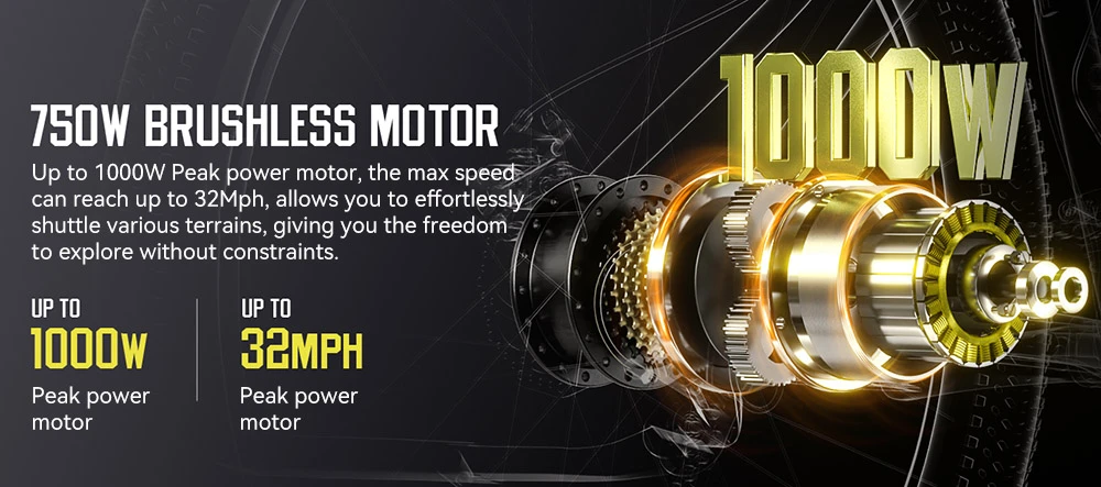 Vélo électrique FENGQS Q8, moteur 750 W, batterie 48 V 17,5 Ah, pneus 27,5 pouces, vitesse maximale 50 km/h, autonomie 85 km, freins à disque hydrauliques, 21 vitesses - Blanc