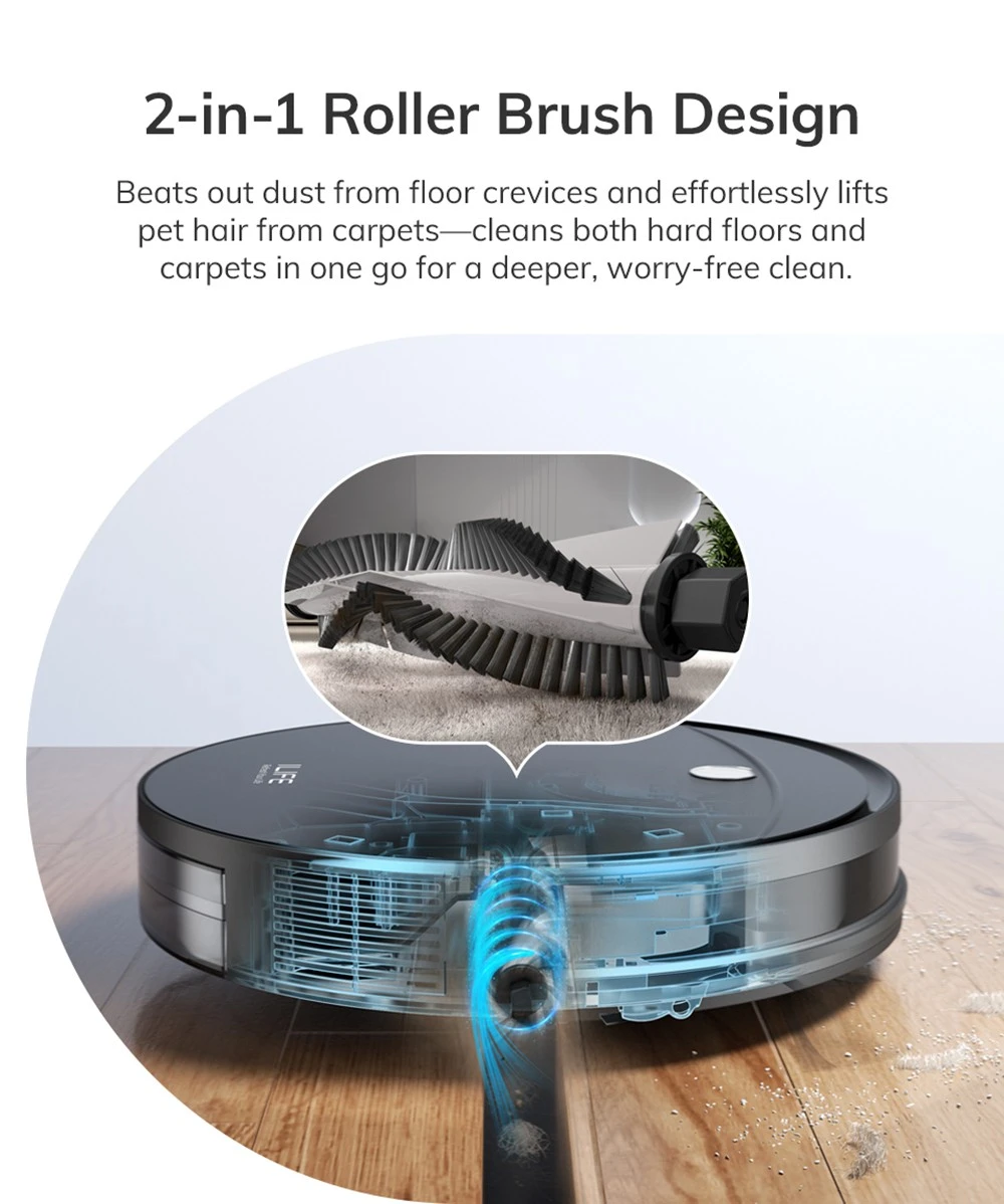 ILIFE V10 Robot Vacuum Cleaner, 5000Pa Suction, 120min Runtime, Gyro Navigation, Self-Charging, 2.4G WiFi, App, Alexa and Remote Control