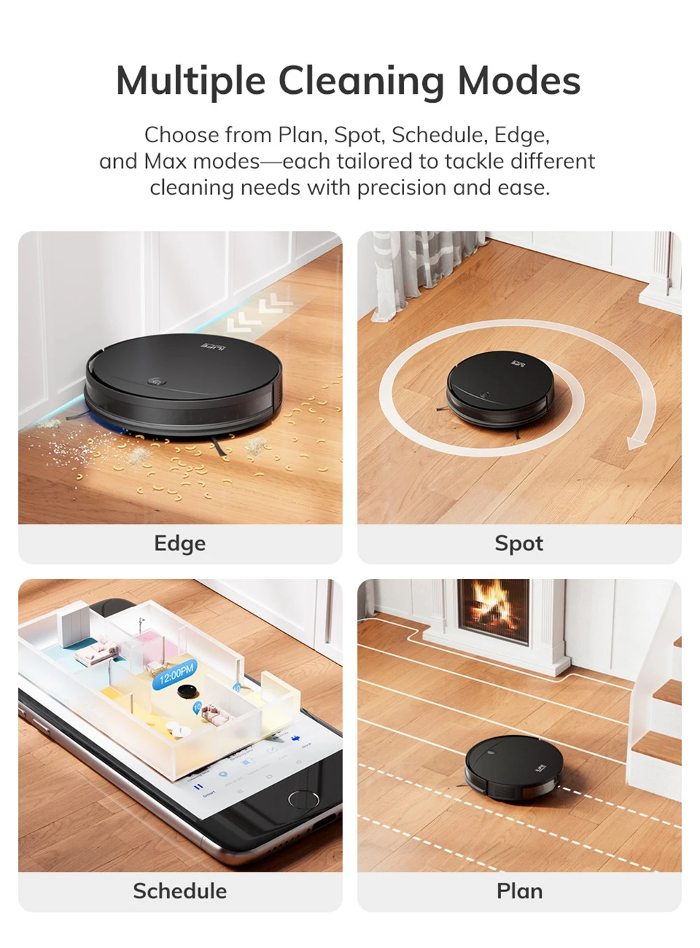 ILIFE V10 Robot Vacuum Cleaner, 5000Pa Suction, 120min Runtime, Gyro Navigation, Self-Charging, 2.4G WiFi, App, Alexa and Remote Control