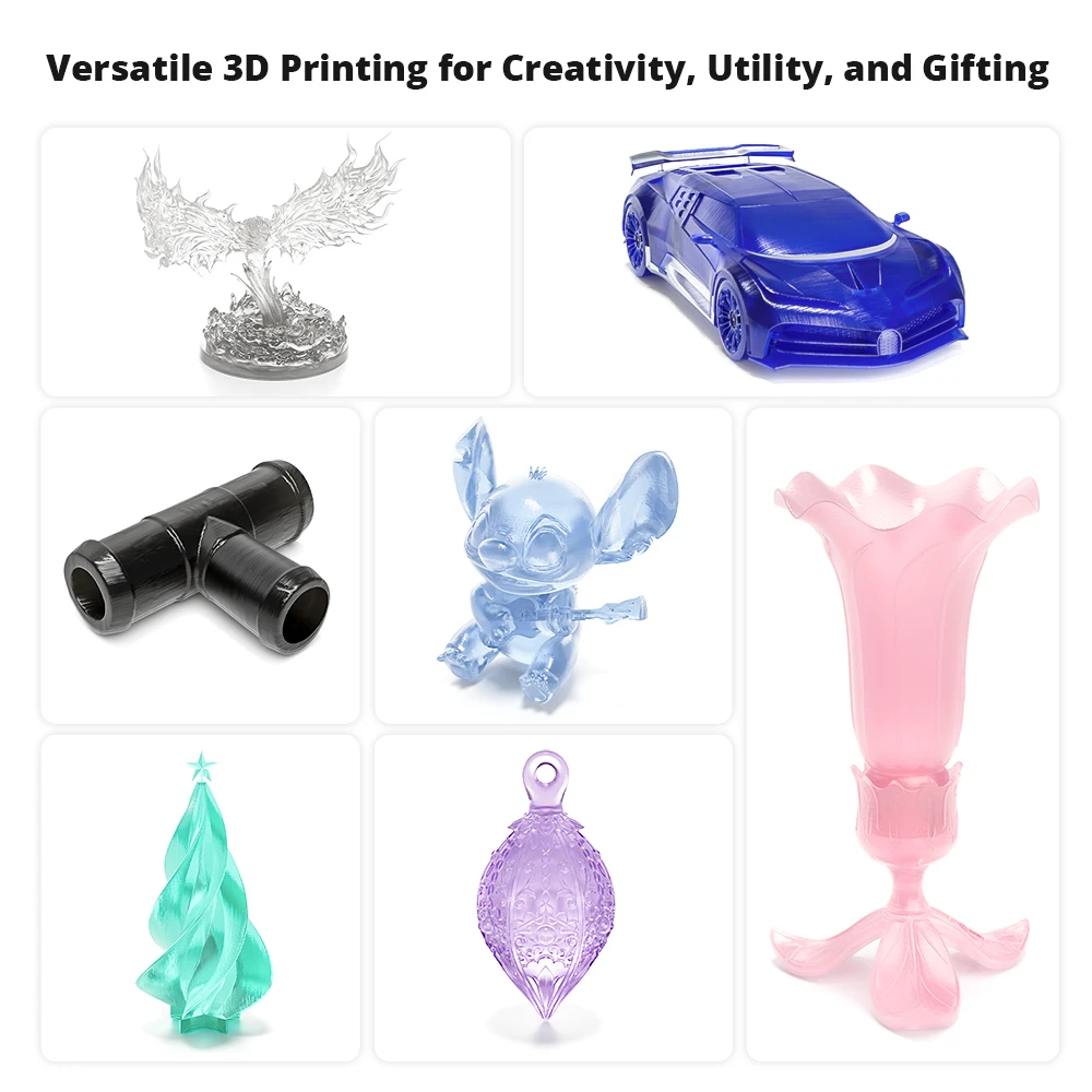 Filament PETG transparent haute vitesse Mecpow (7 kg) - 1 kg (gris fumé/bleu/bleu clair/cyan/transparent/violet clair/rose)
