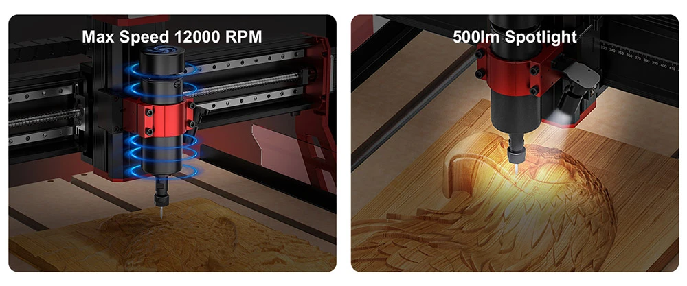 Routeur CNC TWO TREES TTC6050, moteur de broche 500 W, 4 axes, vitesse 5 000 mm/min, 600 x 500 x 100 mm