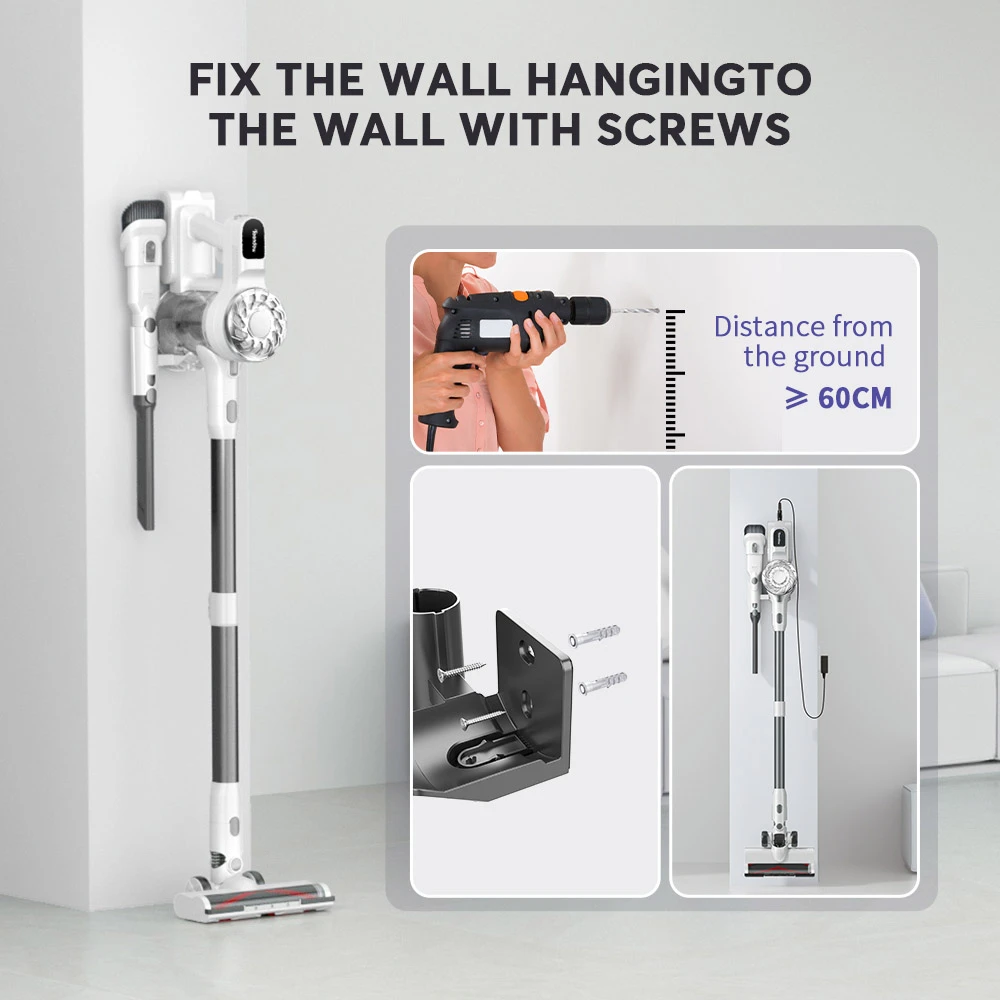 مكنسة كهربائية لاسلكية من تيندو V08 برو، قوة شفط 25 كيلو باسكال، بطارية 2200 مللي أمبير/ساعة