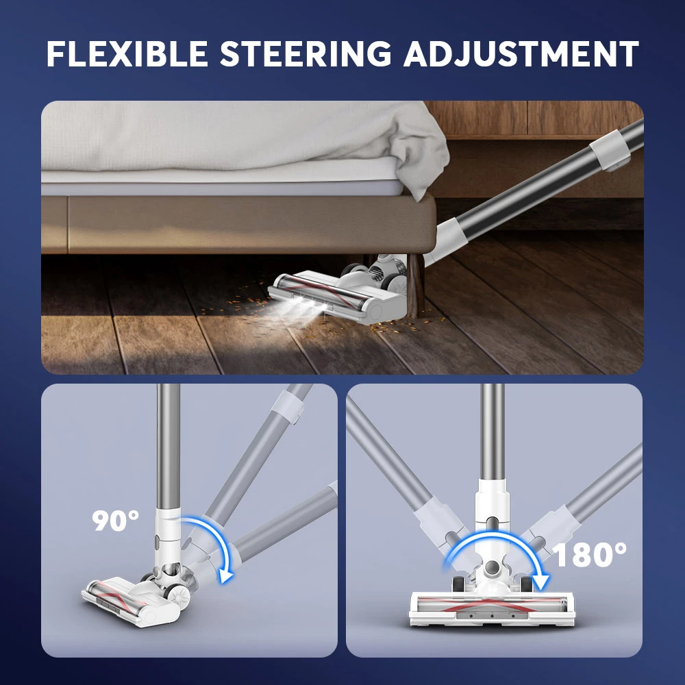 مكنسة كهربائية لاسلكية من تيندو V08 برو، قوة شفط 25 كيلو باسكال، بطارية 2200 مللي أمبير/ساعة