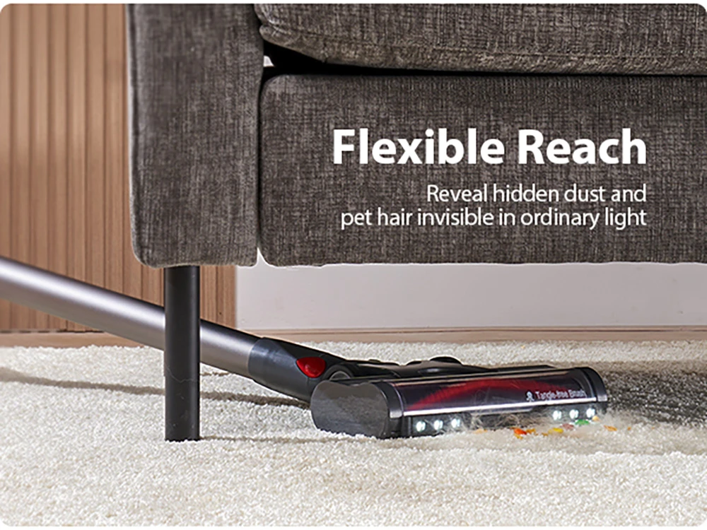 Maircle S3 Pro Cordless Vacuum Cleaner, with Store and Charge 2-in-1 Dock, 70min Runtime, 35kPa Power Suction, Green LED Headlight, for Hard Floors, Carpet and Pet Hair