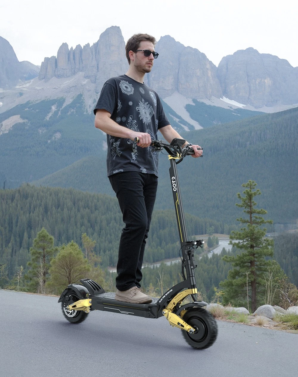 OOTD S30 Electric Scooter, 1200W*2 Motor, 52V 23.4Ah Battery, 10 inch Tires, 65km/h Max Speed, 60km Range, Front & Rear Hydraulic Disc Brake, LCD Display