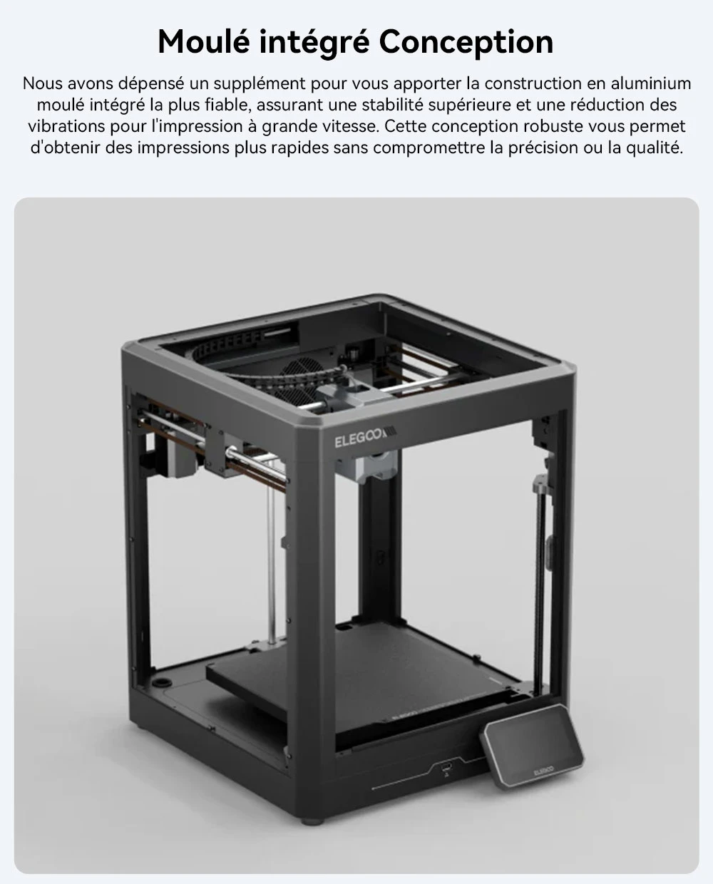 Elegoo Centauri Carbon Imprimante 3D, CoreXY 500mm/s, Busse 320°C, Compatible Carbon/PLA/ABS, Nivelage Auto, 256*256*256mm