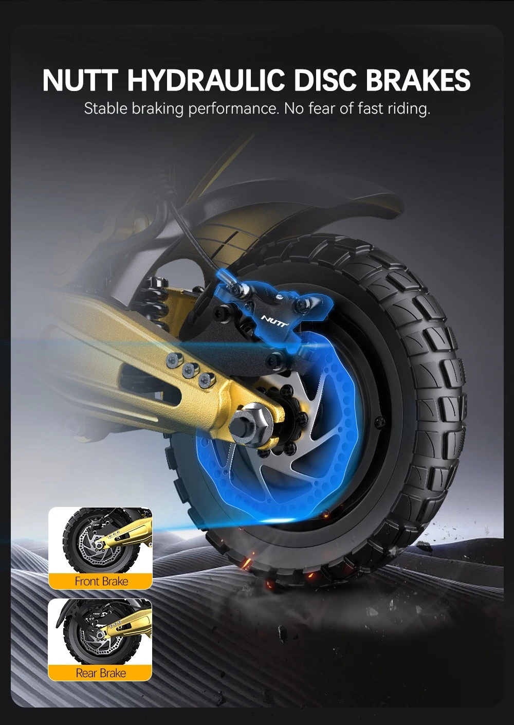 OOTD S30 Electric Scooter, 1200W*2 Motor, 52V 23.4Ah Battery, 10 inch Tires, 65km/h Max Speed, 60km Range, Front & Rear Hydraulic Disc Brake, LCD Display