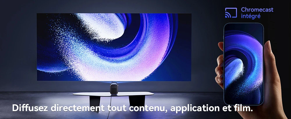 [Certifié Netflix et Google TV] Projecteur LCD ETOE Seal Pro 1000 ANSI, 1080P natif, certifié Dolby Audio, mise au point automatique. Correction automatique du trapèze, 2 haut-parleurs de 10 W, Chromecast intégré, Google Assistant