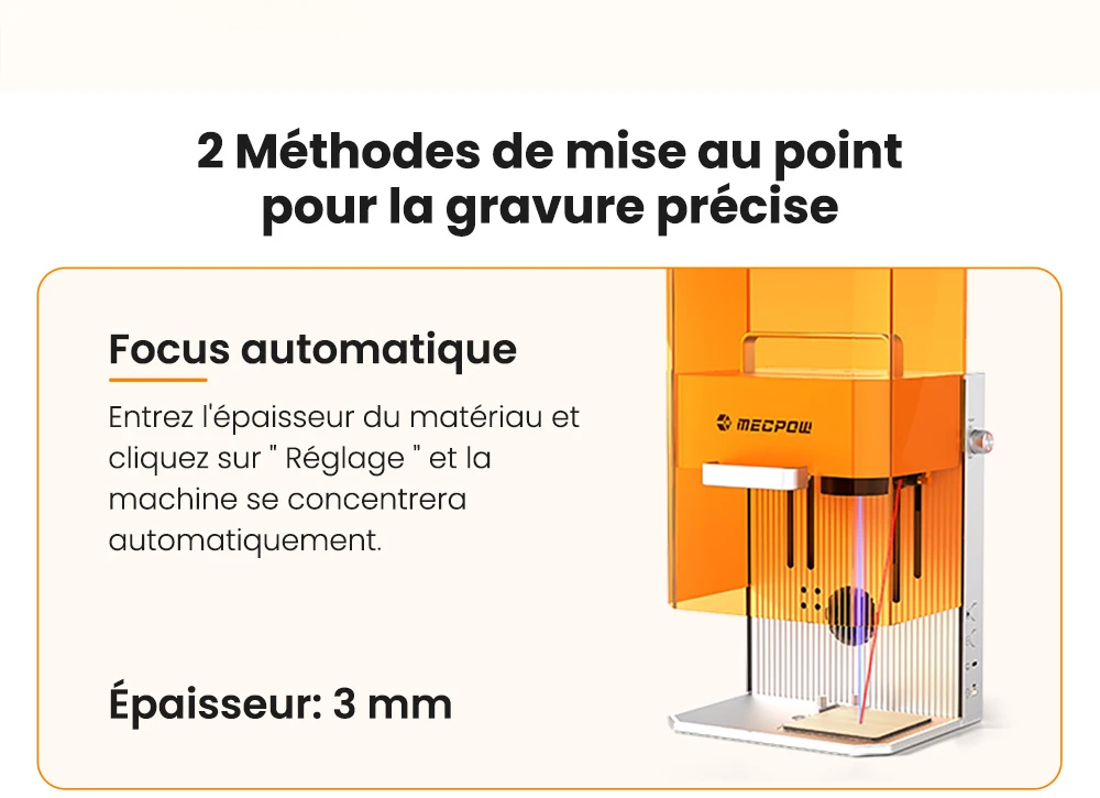 Mecpow X1 Graveur Laser Double, 2W IR + 10W Diode, Vitesse de 5000mm/s, Zone 105×105mm