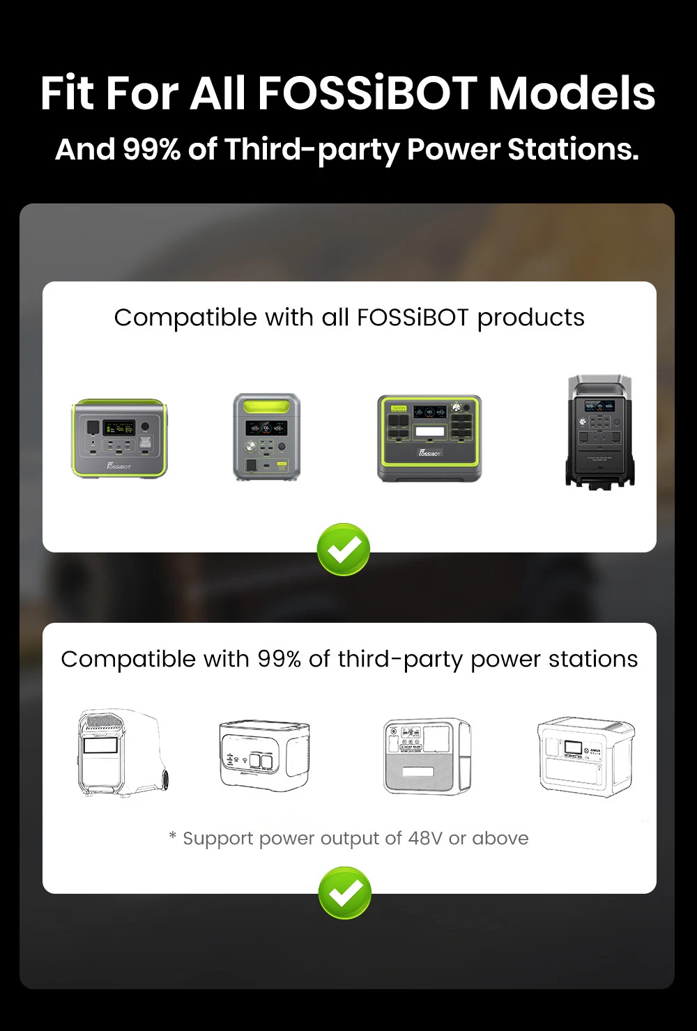 FOSSiBOT FAC580 Chargeur d'alternateur 580W pour centrale électrique FOSSiBOT, gris