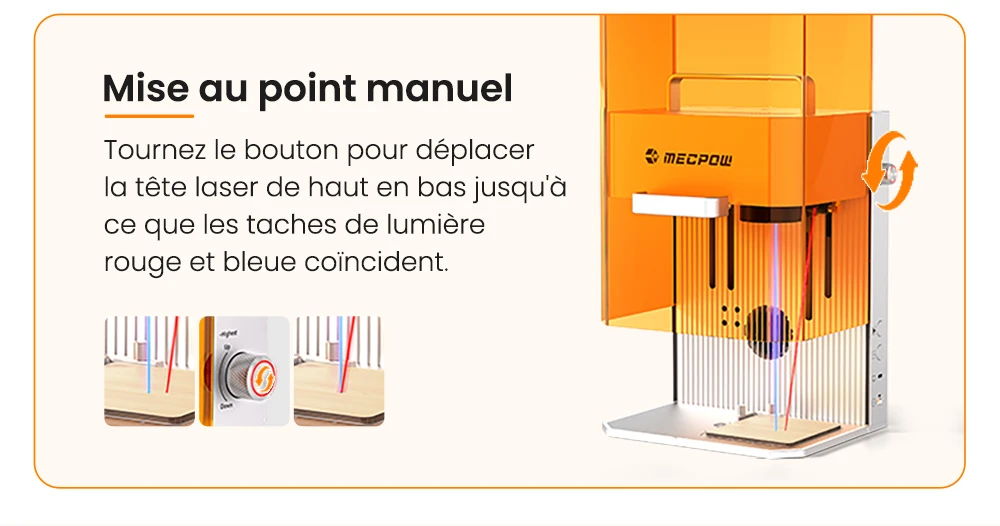 Mecpow X1 Graveur Laser Double, 2W IR + 10W Diode, Vitesse de 5000mm/s, Zone 105×105mm