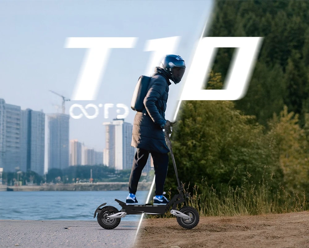 OOTD T10 Elektromos Roller, 500 W-os Motor, 48 V 13,5 Ah Akkumulátor, 11 colos Gumiabroncsok, 50 km/h Max Sebesség, 45 km Hatótávolság, Első és Hátsó Tárcsafék, Első és Hátsó Rugós Lengéscsillapító