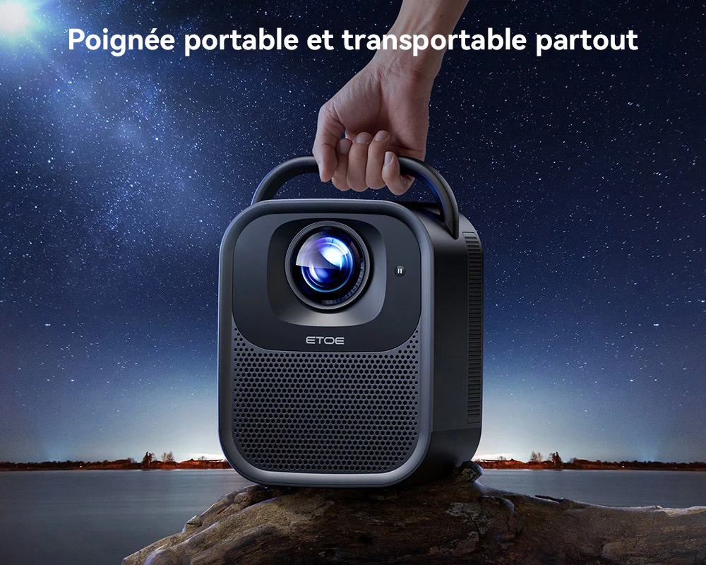 [Certifié Netflix et Google TV] Projecteur LCD ETOE Seal Pro 1000 ANSI, 1080P natif, certifié Dolby Audio, mise au point automatique. Correction automatique du trapèze, 2 haut-parleurs de 10 W, Chromecast intégré, Google Assistant