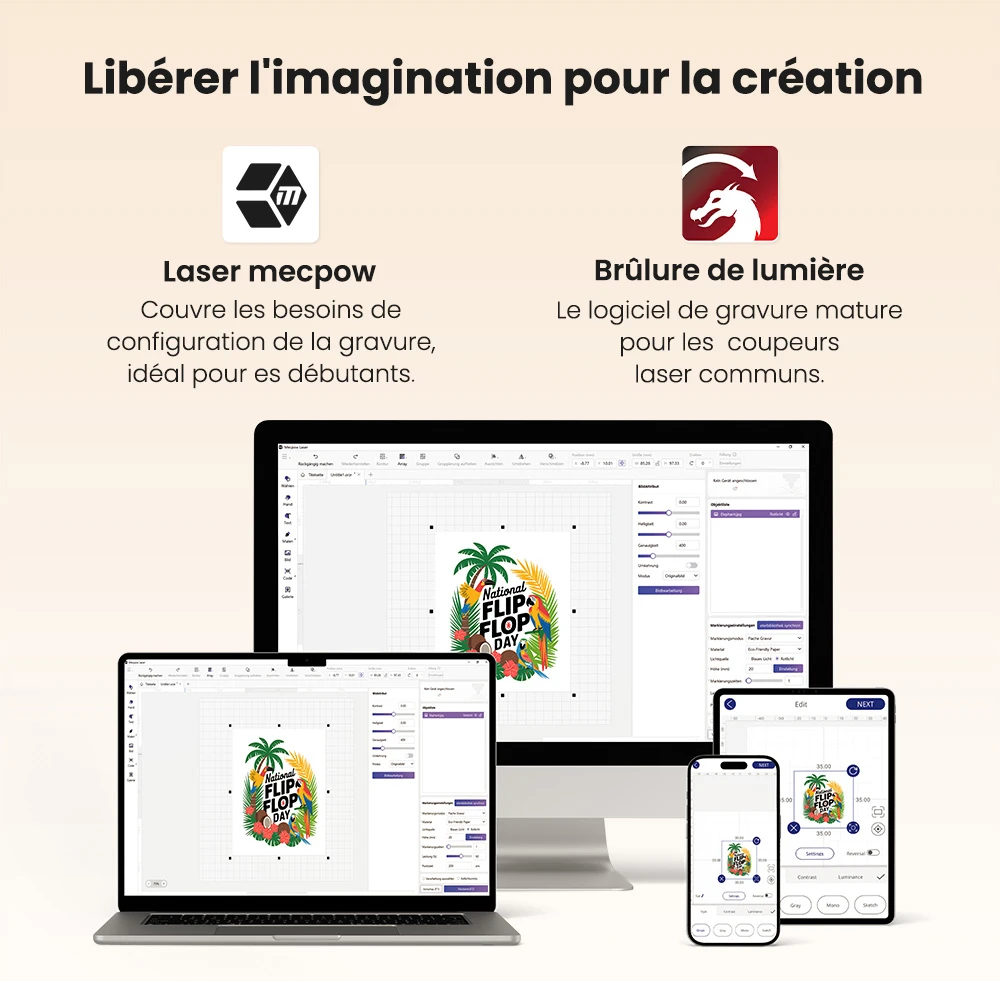 Mecpow X1 Graveur Laser Double, 2W IR + 10W Diode, Vitesse de 5000mm/s, Zone 105×105mm