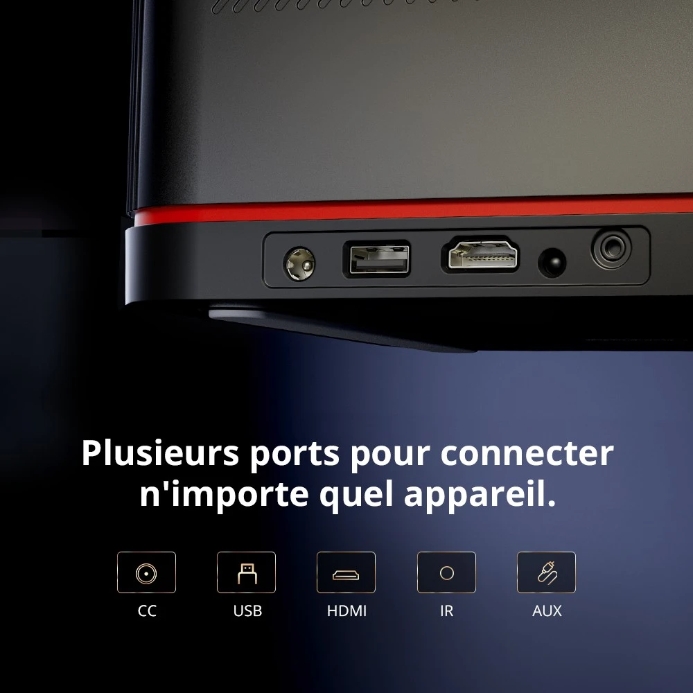 Projecteur TV Android ETOE Whale Pro, résolution native 1080p, 1500 ANSI, décodage 4K, mise au point automatique et correction trapézoïdale automatique, 2 haut-parleurs stéréo 10 W, Wi-Fi double bande