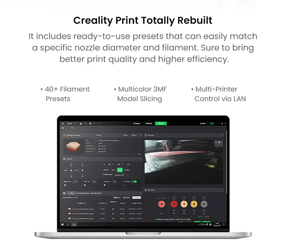 Creality K2 Combo 3D Printer, CFS System, 260*260*260mm