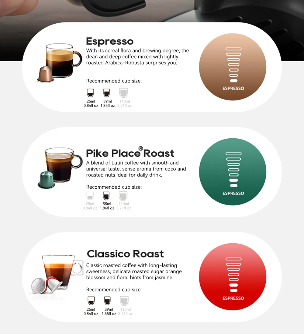 Machine à café à capsules HiBREW H2C 5 en 1, commandes tactiles intelligentes, 7 tailles de tasses, infusion chaude et froide, pression de 20 bars