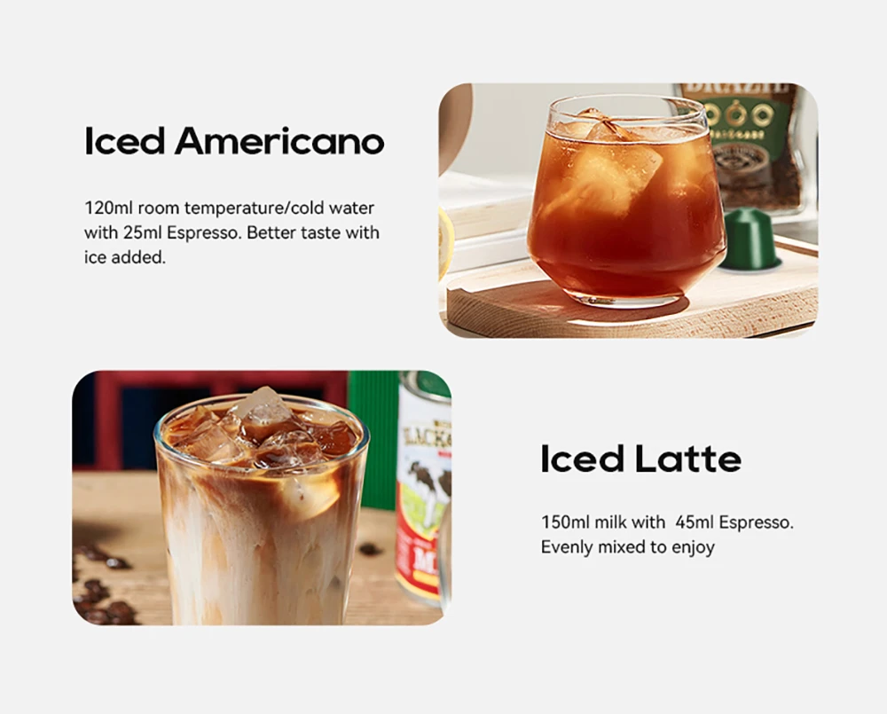 Machine à café à capsules HiBREW H2C 5 en 1, commandes tactiles intelligentes, 7 tailles de tasses, infusion chaude et froide, pression de 20 bars