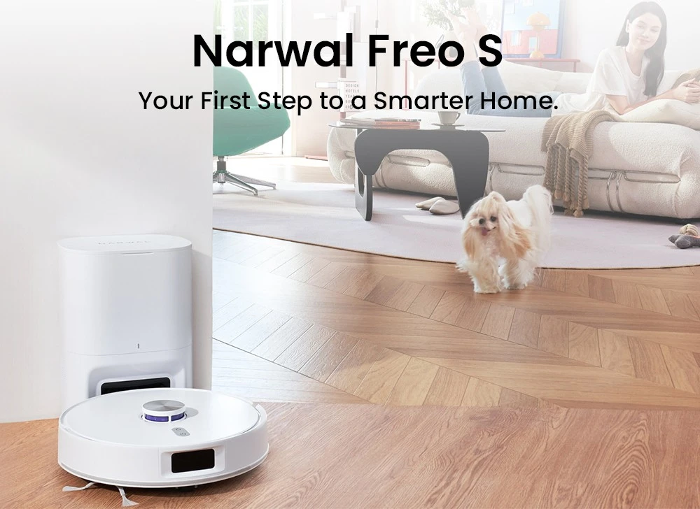 Narwal Narwal Freo S Robot Vacuum and Mop, Auto Dust Collection, 8000Pa Suction, Smart Navigation & Voice Control