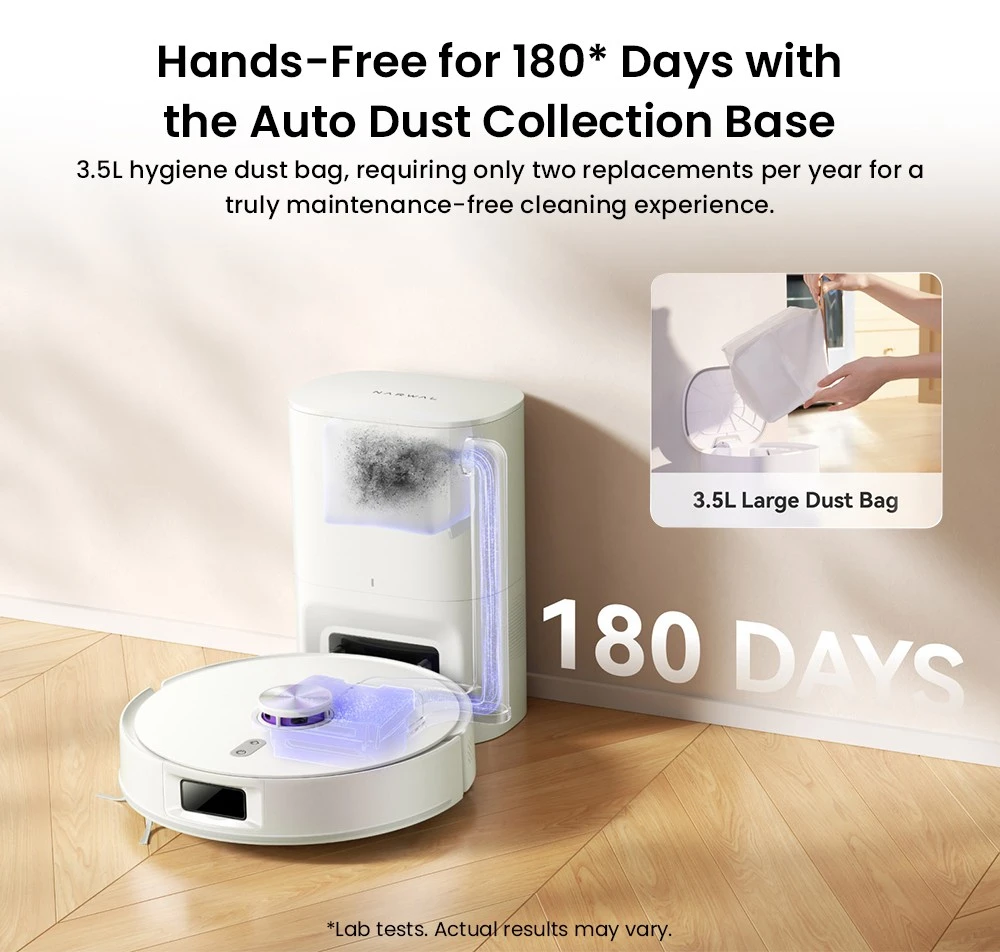 Narwal Narwal Freo S Robot Vacuum and Mop, Auto Dust Collection, 8000Pa Suction, Smart Navigation & Voice Control